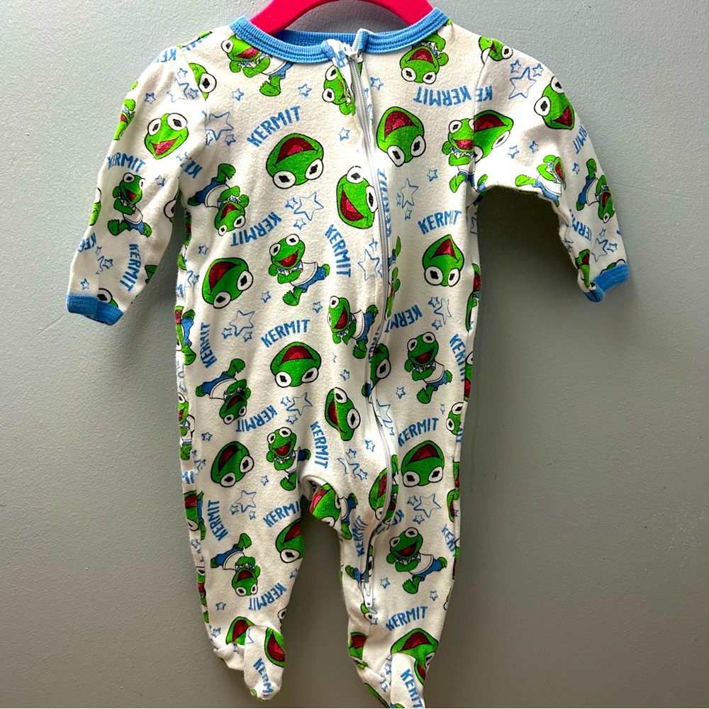 Vintage Muppet Baby Kermit pj’s 3-6 months